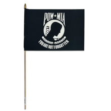 Load image into Gallery viewer, POW 12"x18" Stick Flag (Black)