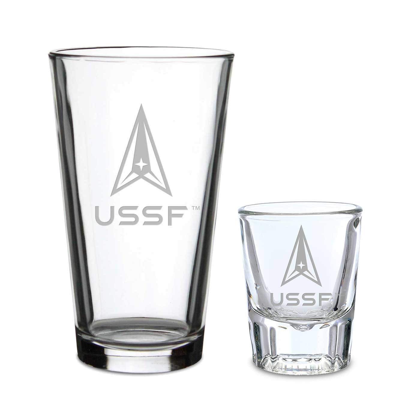 Space Force Set of 16oz Pint Glass w/ 2oz Classic Shot Glass*