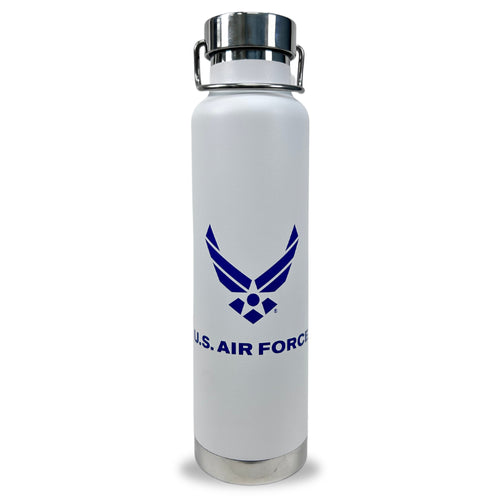 Air Force Wings Stainless Water Bottle (White)