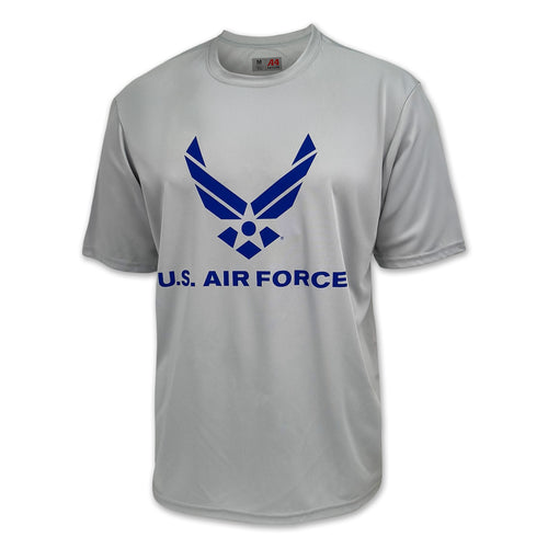 Air Force Wings Logo Performance T-Shirt (Silver)