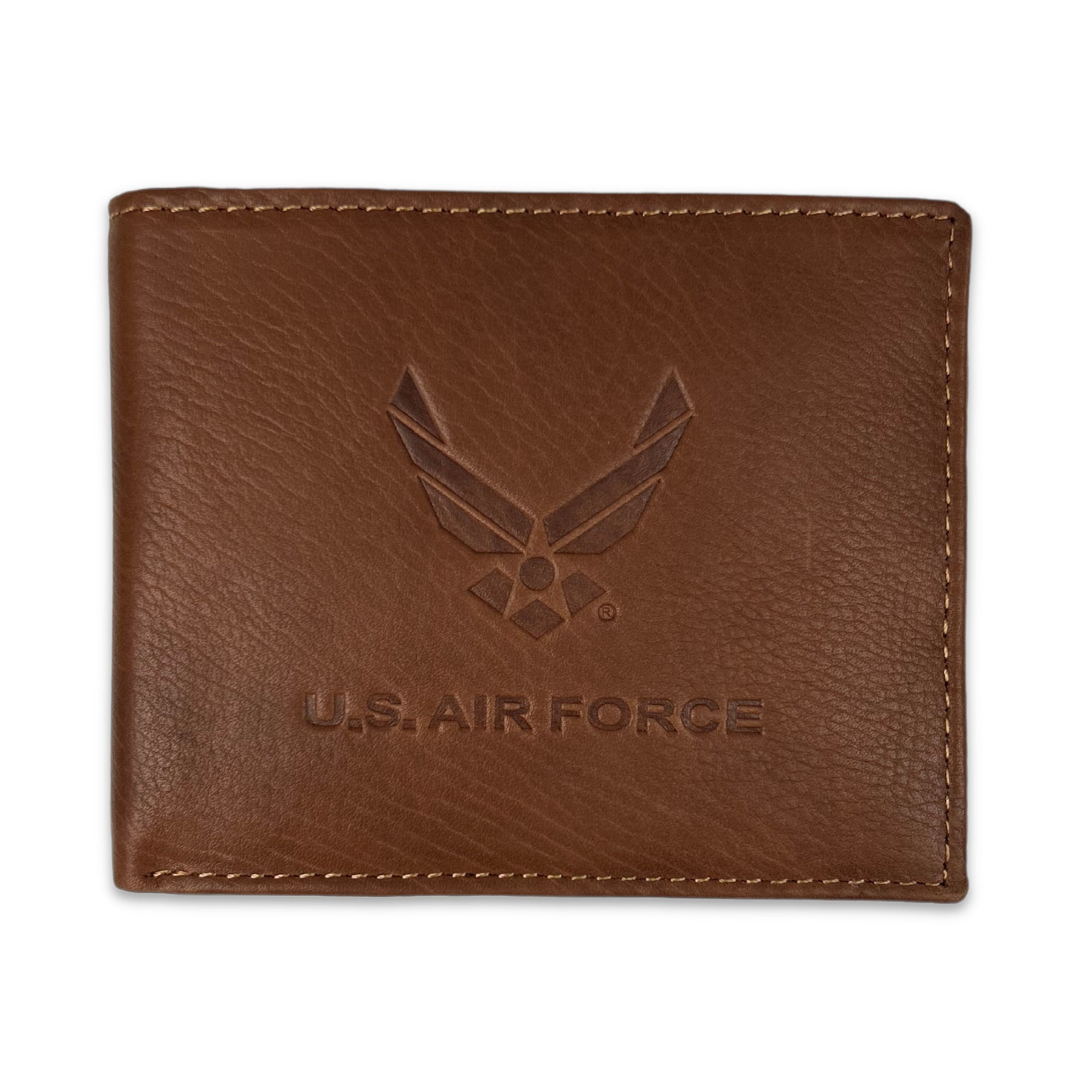 Air Force Wings Genuine Leather Bifold Wallet (Brown)