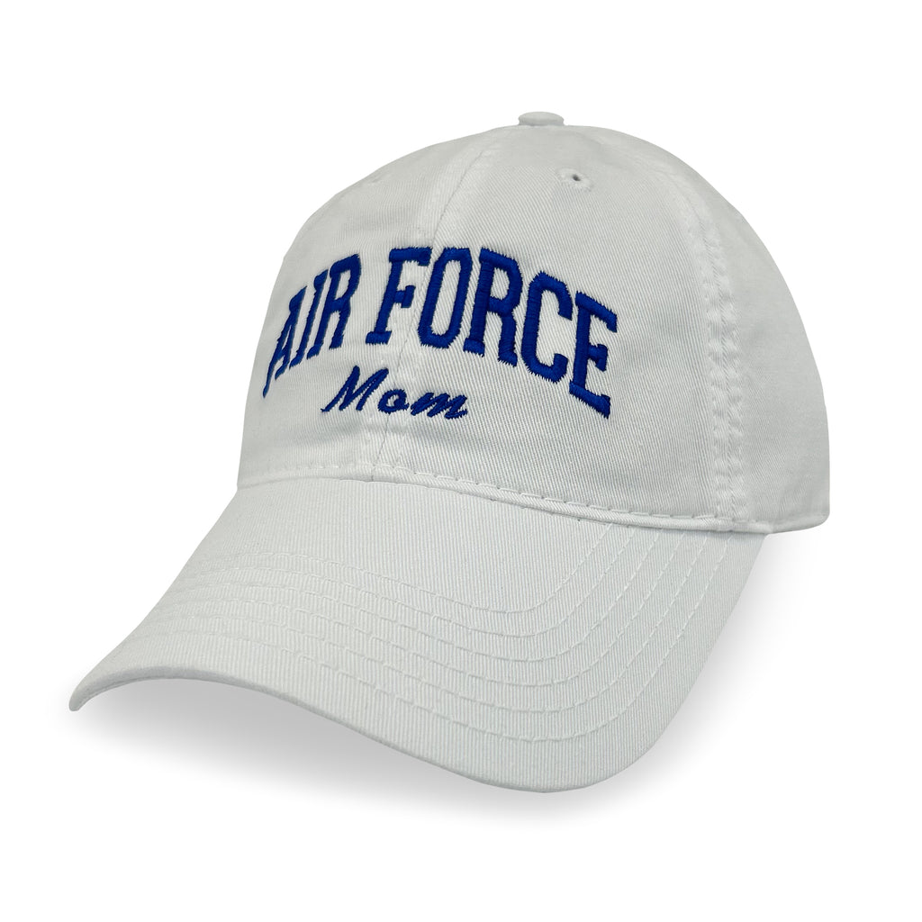 Air Force Mom Relaxed Twill Hat (White/Royal)