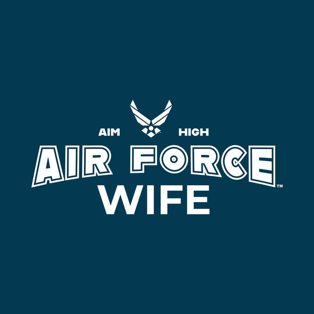 Air Force Wife Ladies Crewneck (Blue)