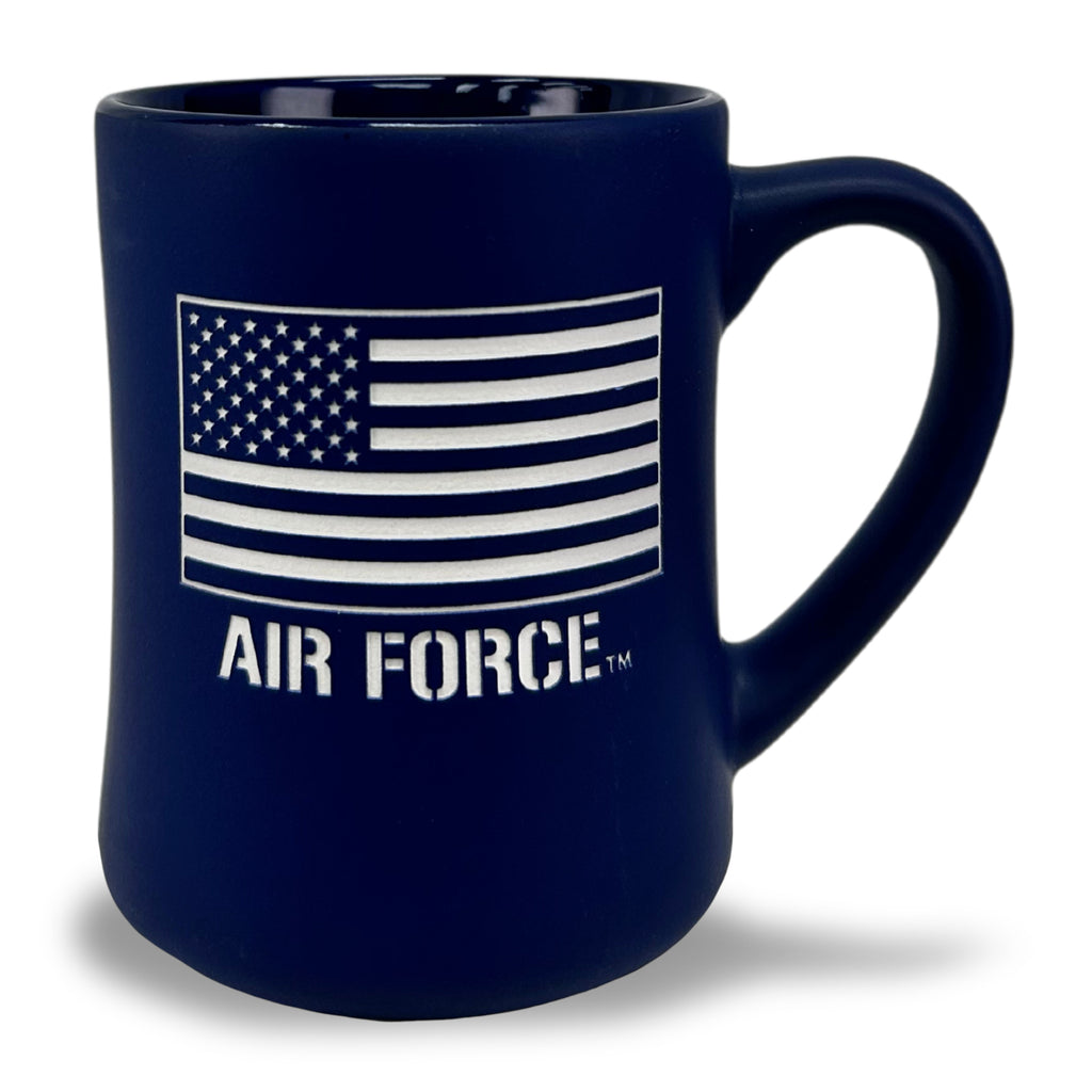 Air Force American Flag MK Etched Mug (Blue)