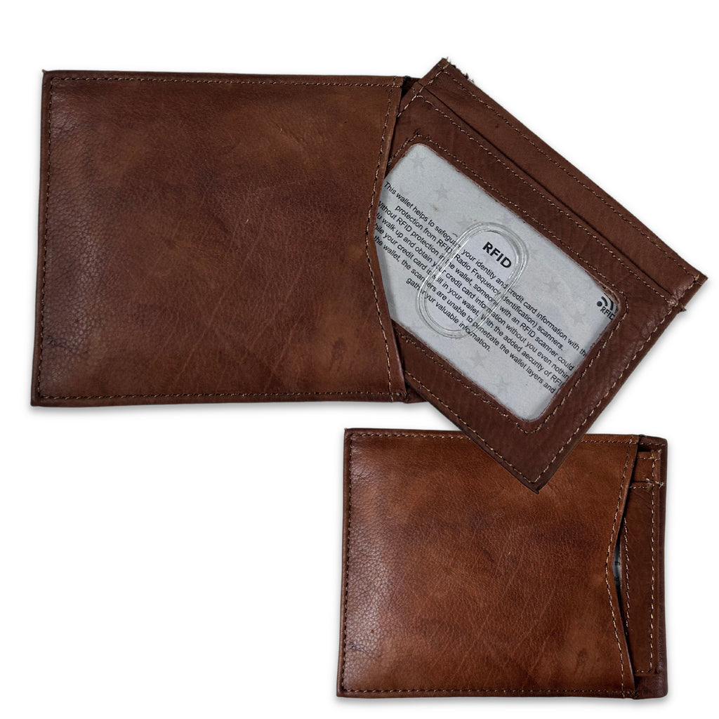 Air Force Wings Genuine Leather Bifold Wallet (Brown)