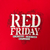 Ladies Red Friday Remember Everyone Deployed Heart T-Shirt (Red)