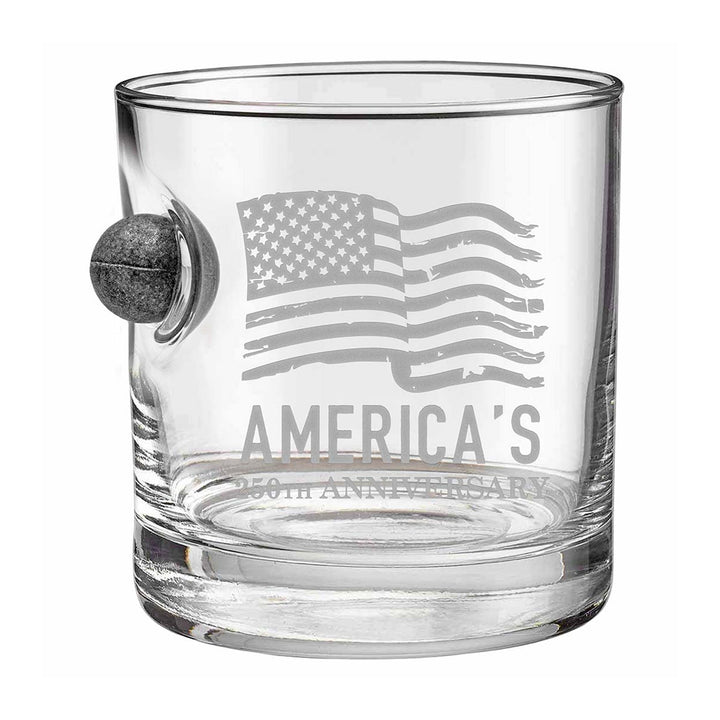 America's 250th Anniversary Musketball Rocks Glass
