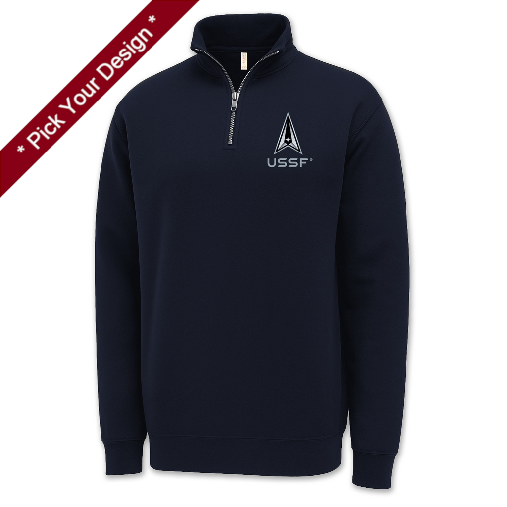 Pick Your Design Space Force 1/4 Zip Sweatshirt