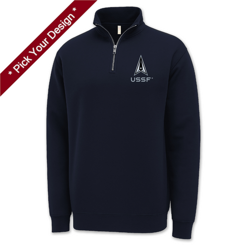 Pick Your Design Space Force 1/4 Zip Sweatshirt