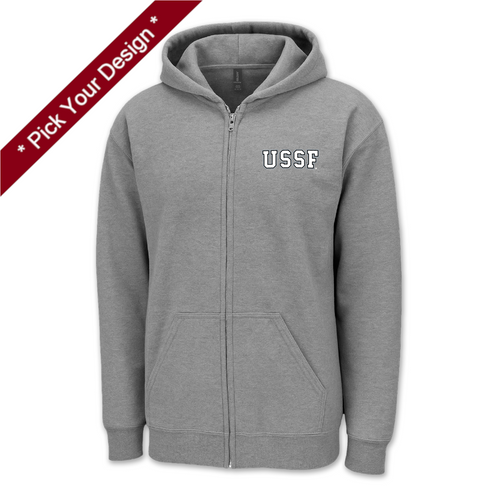 Pick Your Design Space Force Full Zip Hooded Sweatshirt