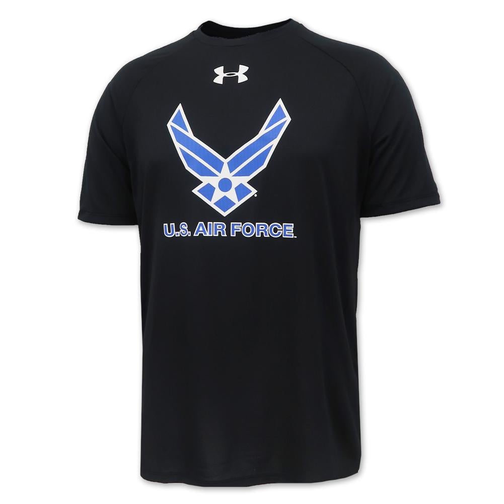 Air Force Wings Under Armour Tech T-Shirt (Black)