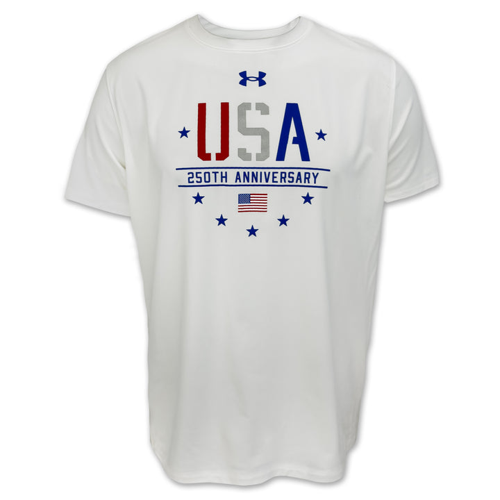 USA 250th Anniversary Under Armour Tech Stretch T-Shirt (White)