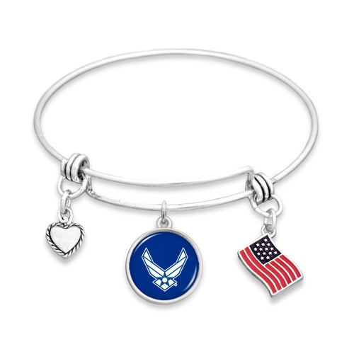 U.S. Air Force Triple Charm Bracelet