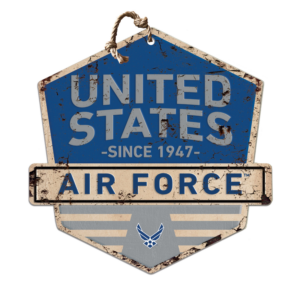 Air Force Rustic Badge Logo Sign