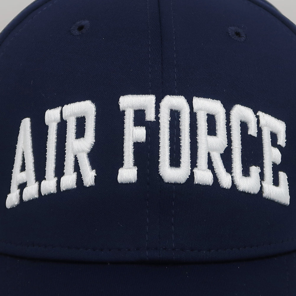 Air Force American Flag Cool Fit Structured Stretch Fit Hat (Navy)