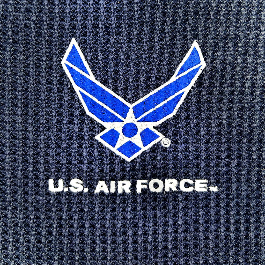 Air Force Wings Ladies Waffle Midi Long Sleeve (Navy)