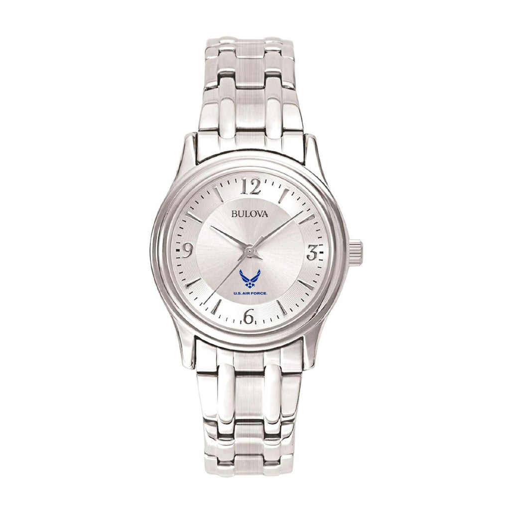 Air Force Wings Ladies Bulova Stainless Steel Bracelet Watch (Silver)