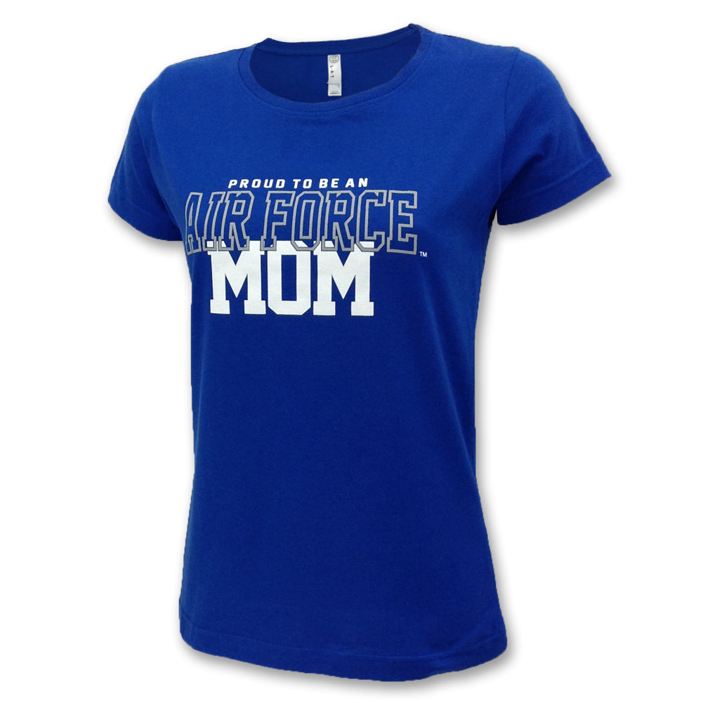 Air Force Ladies Proud Mom T-Shirt (Royal)