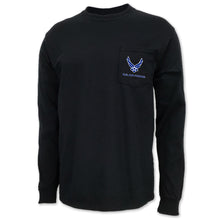 Load image into Gallery viewer, Air Force Wings Logo Long Sleeve Pocket T-Shirt