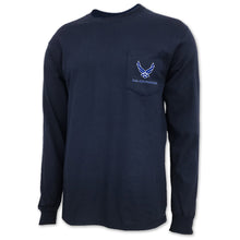 Load image into Gallery viewer, Air Force Wings Logo Long Sleeve Pocket T-Shirt