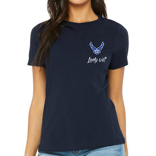 Air Force Lady Vet Left Chest Logo Ladies T-Shirt