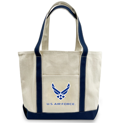Air Force Wings Classic Natural Canvas Tote (Natural/Navy)