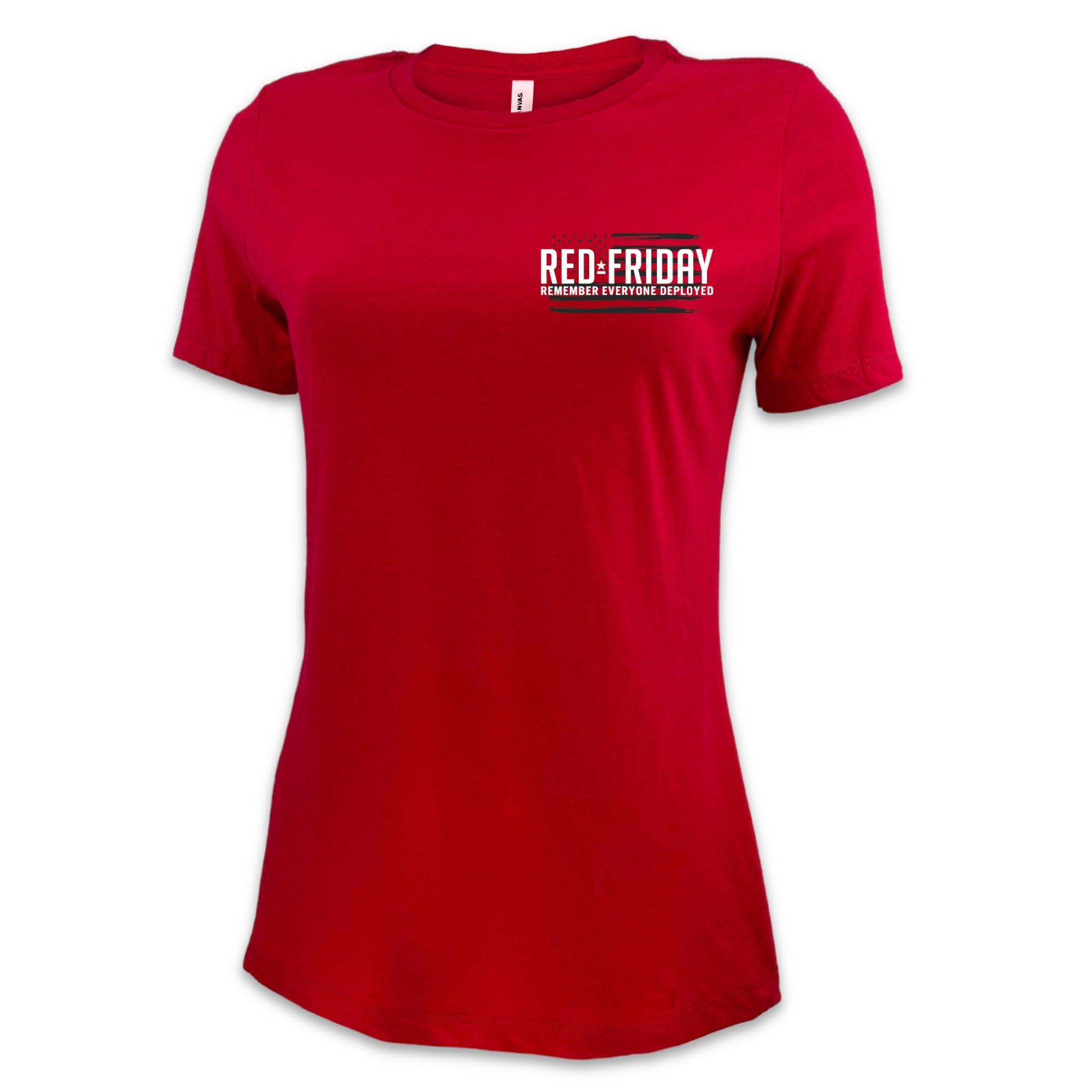 RED Friday Left Chest Ladies T-Shirt (Red)