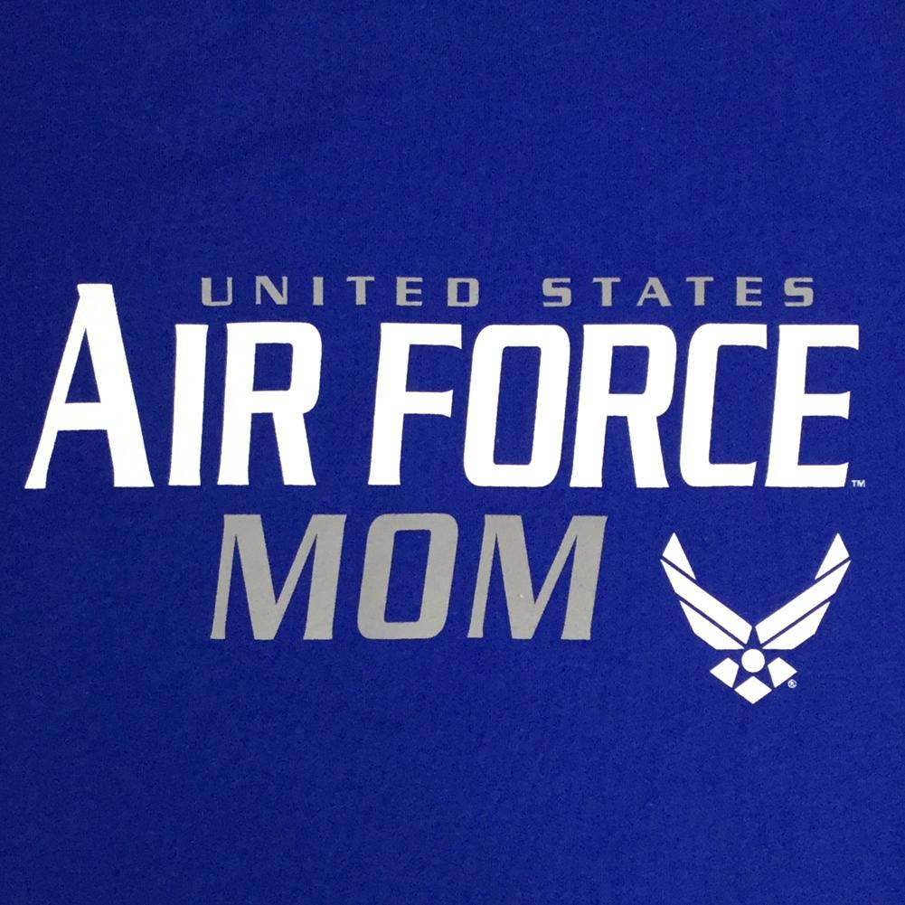 LADIES UNITED STATES AIR FORCE MOM T-SHIRT (ROYAL) 1